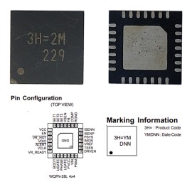 RICHTEK RT3601EA RT3601EAGQW SIGNAL PHASE PWM FOR IMVP8 MOBILE CPU CORE POWER SUPPLY MARK 3H