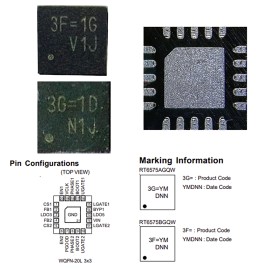 RT6575A RT6575B DUAL CHANNEL SYNCHRONOUS DC-DC STEP-DOWN WITH 5V/3.3 LDOs QFN-20 MARK 3G 3F