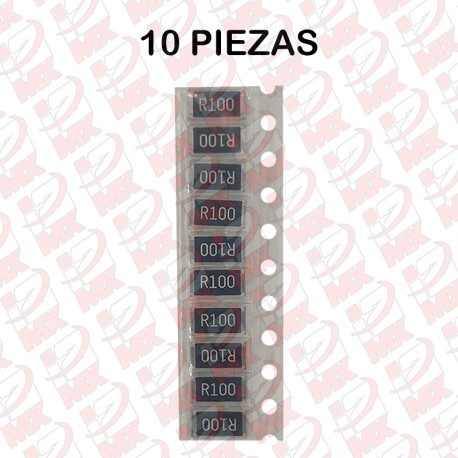 RESISTENCIA SMD R100 CERAMICA 2512 1.1R 100mR - 10 PIEZAS