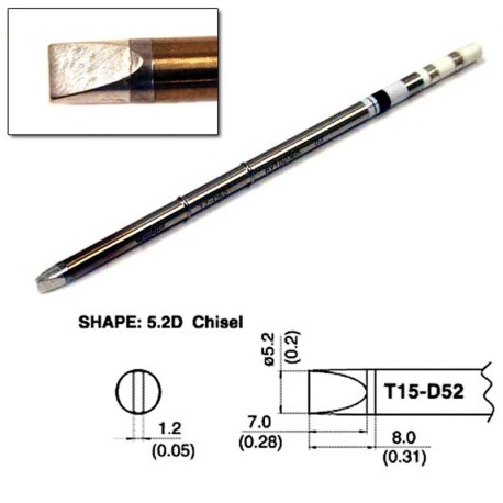 HAKKO T15-D52 5.2MM X 8MM PUNTA CINCEL