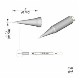 JBC C105 101 FINA RECTA  1 X 0.3 PUNTA SUELTA SIN ESTUCHE