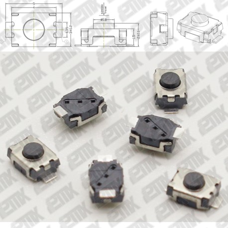 BOTON PULSADOR SMD/SMT 3 X 4 X 2MM 2 PINES