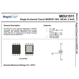 MDU1511 30V 100A N-CHANNEL MOSFET PowerDFN56