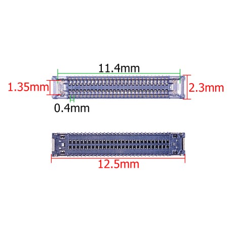 CONECTOR FPC HEMBRA PARA FLEX DE INTERCONEXION 54 PINES 2.3MM X 12.5MM PARA SAMSUNG S20+