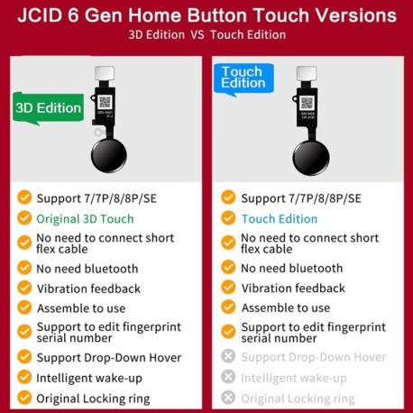 JCID 4 GEN TOUCH EDITION HUELLA NO BLUETOOTH IPHONE 7 Y 8 NEGRO