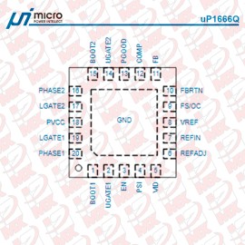 MICRO uP1666Q 2-PHASE SYNCHRONOUS-RECTIFIED BUCK CONTROLLER FOR GPU POWER